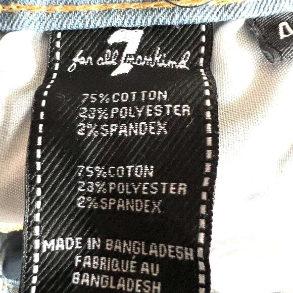 NWT 7 for all mankind Girls Blue Airweft Denim Jeans Size 4 Stretch Straight Leg - Picture 12 of 12